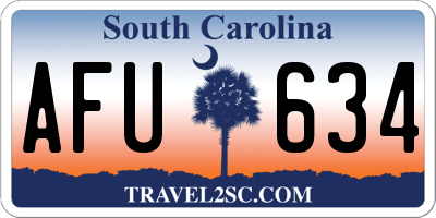 SC license plate AFU634