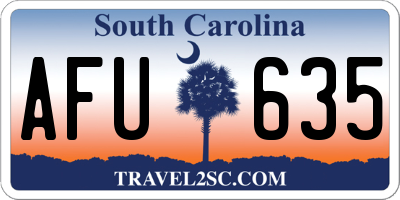 SC license plate AFU635
