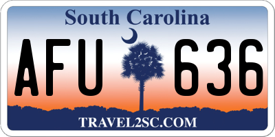 SC license plate AFU636