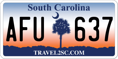 SC license plate AFU637