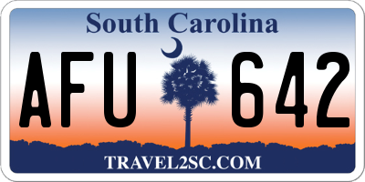 SC license plate AFU642