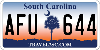 SC license plate AFU644