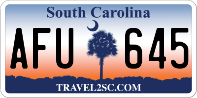 SC license plate AFU645