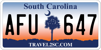 SC license plate AFU647