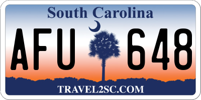 SC license plate AFU648