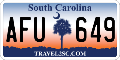 SC license plate AFU649