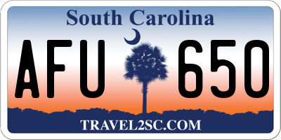 SC license plate AFU650