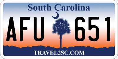 SC license plate AFU651