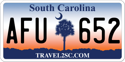 SC license plate AFU652
