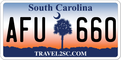 SC license plate AFU660