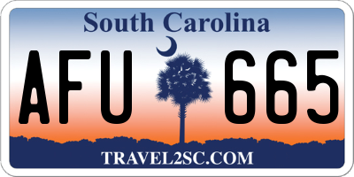 SC license plate AFU665