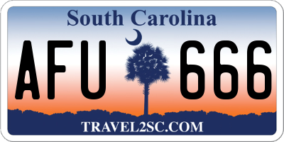 SC license plate AFU666