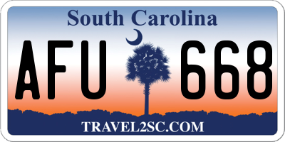 SC license plate AFU668