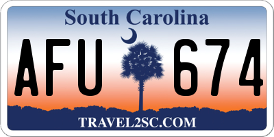 SC license plate AFU674