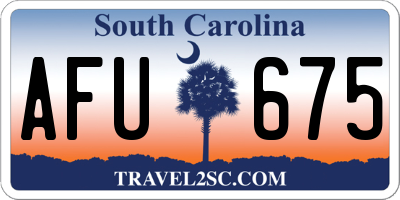 SC license plate AFU675