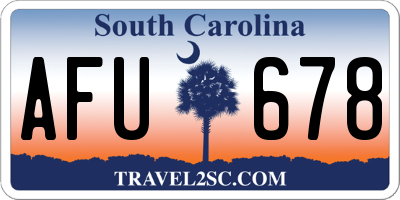 SC license plate AFU678