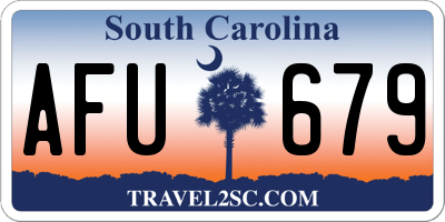 SC license plate AFU679