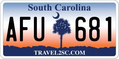 SC license plate AFU681