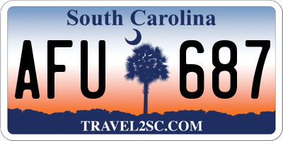 SC license plate AFU687