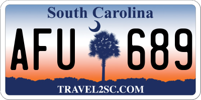 SC license plate AFU689