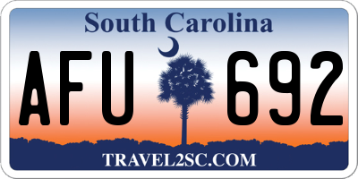 SC license plate AFU692