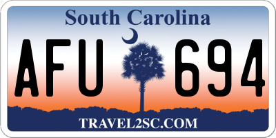 SC license plate AFU694