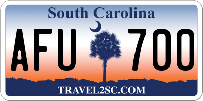 SC license plate AFU700