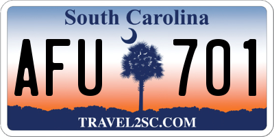 SC license plate AFU701