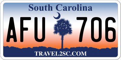 SC license plate AFU706