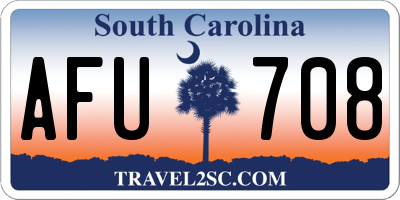 SC license plate AFU708