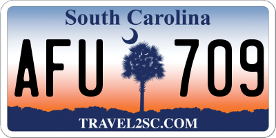 SC license plate AFU709