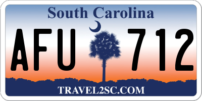 SC license plate AFU712