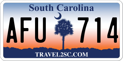 SC license plate AFU714