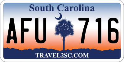 SC license plate AFU716
