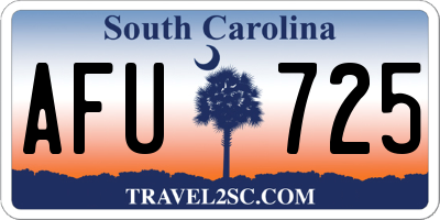 SC license plate AFU725
