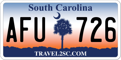 SC license plate AFU726