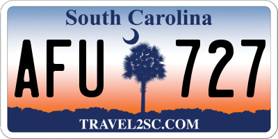 SC license plate AFU727