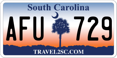 SC license plate AFU729