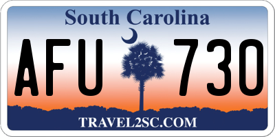 SC license plate AFU730