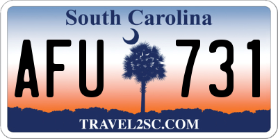 SC license plate AFU731