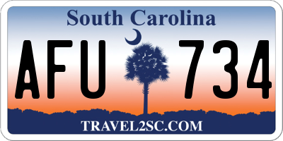 SC license plate AFU734