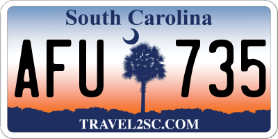 SC license plate AFU735