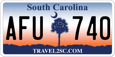 SC license plate AFU740