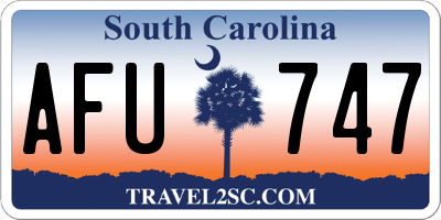 SC license plate AFU747