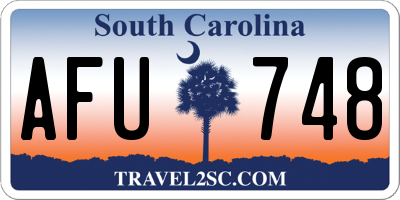 SC license plate AFU748