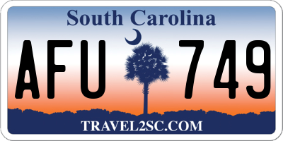 SC license plate AFU749
