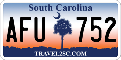 SC license plate AFU752