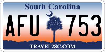 SC license plate AFU753
