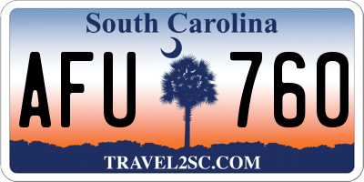 SC license plate AFU760
