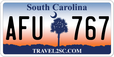 SC license plate AFU767